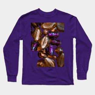 Purple Glass Golden Beads Long Sleeve T-Shirt